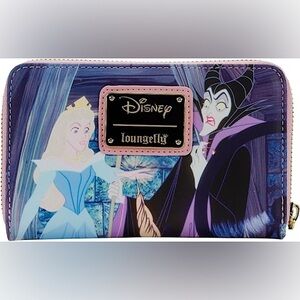 Loungefly Disney Sleeping Beauty Aurora Maleficent Zip Wallet New